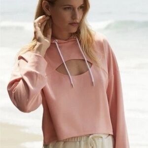 Anthropologie Daily Practice Keyhole Pink Yoga Hoodie